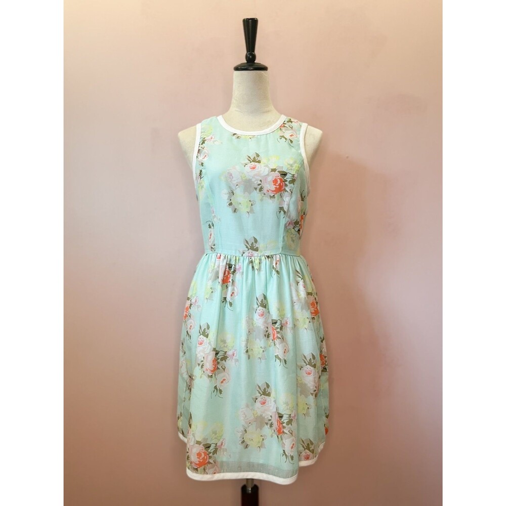 Piperlime Collection Dress S Mint Green Floral Cottagecore Boho Wedding Guest